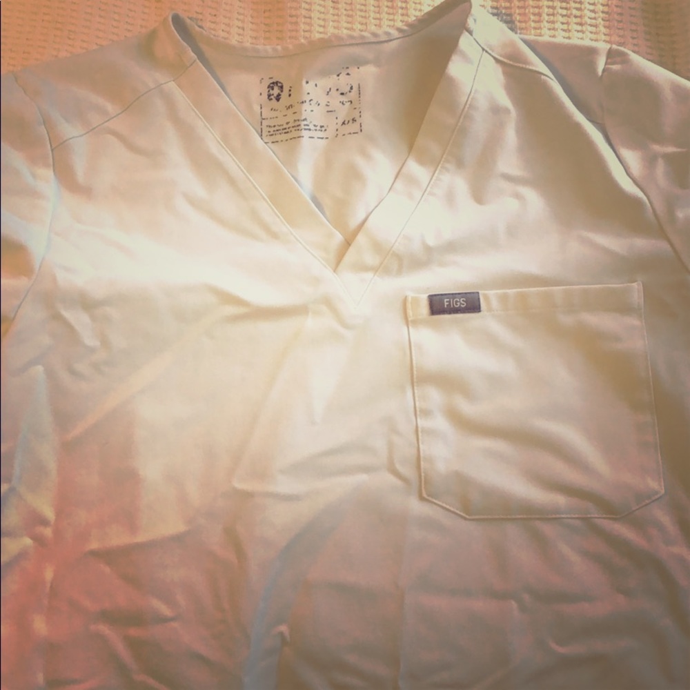 White scrub top